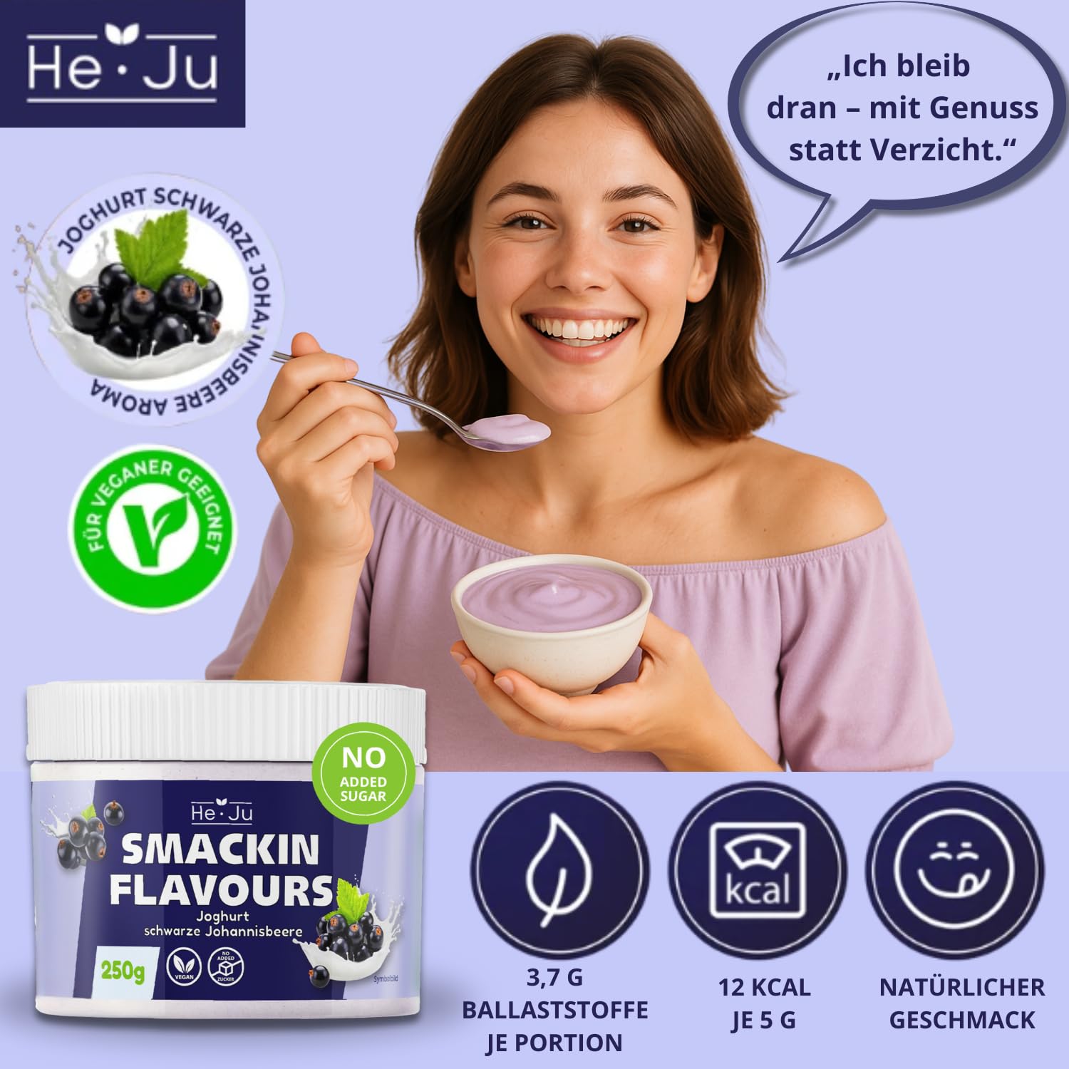 Thumbnail 2 de He-Ju Flavour Pulver 250g schwarze Johannisbeere 🥣
