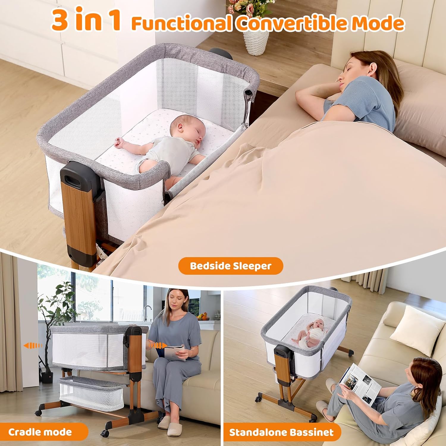 Thumbnail 6 de Growaystory 3 in 1 Baby-Beistellbett: Multifunktional, sicher und flexibel