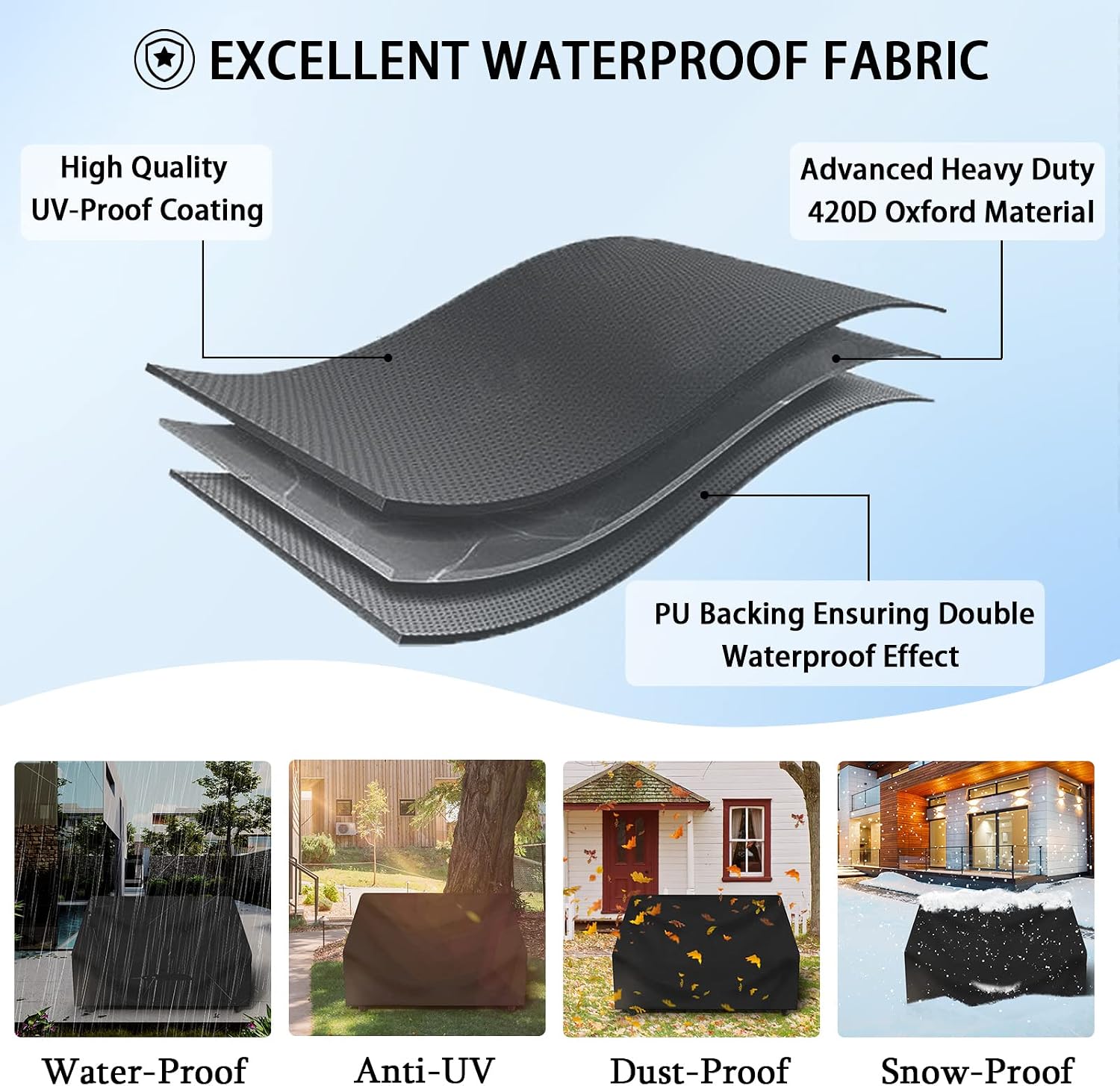 Thumbnail 2 de RICHIE 2 Seater waterproof bench cover 134x66x63