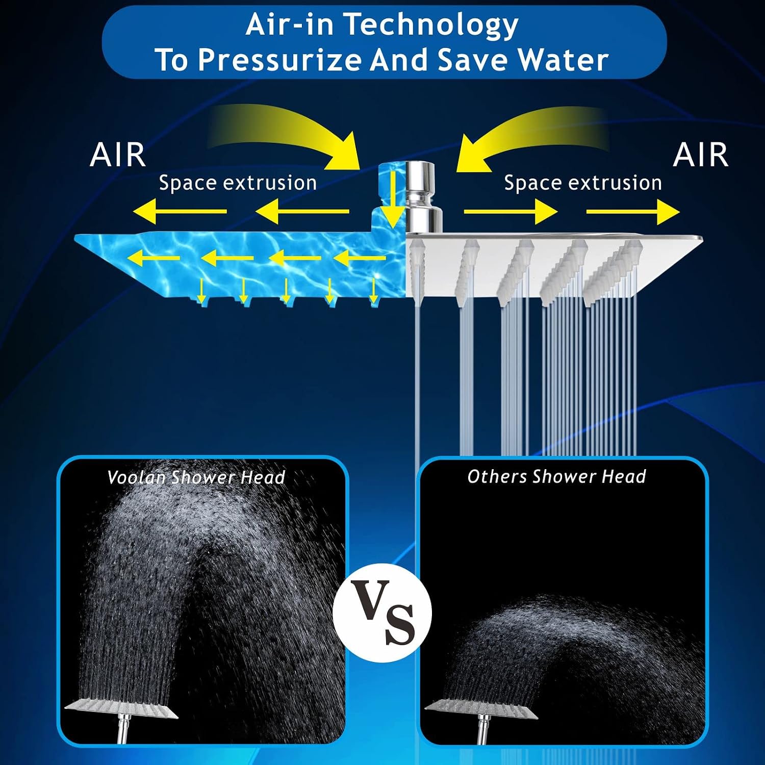 Thumbnail 3 de Voolan 10" High Pressure Rain Shower Head