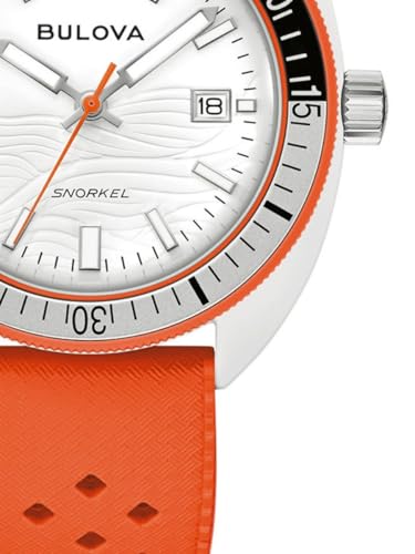 Thumbnail 1 de Bulova Orologio da uomo 98B448: stile ceramica bianca, cinturino arancione in gomma