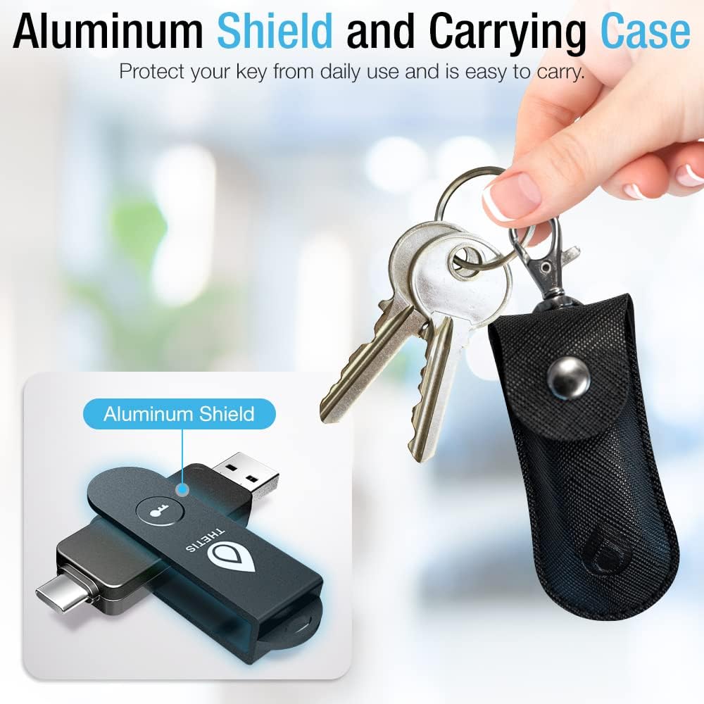 Thumbnail 5 de Thetis Pro FIDO2 Security Key with dual USB-A & USB-C and NFC for two-factor sign-in (HOTP support)
