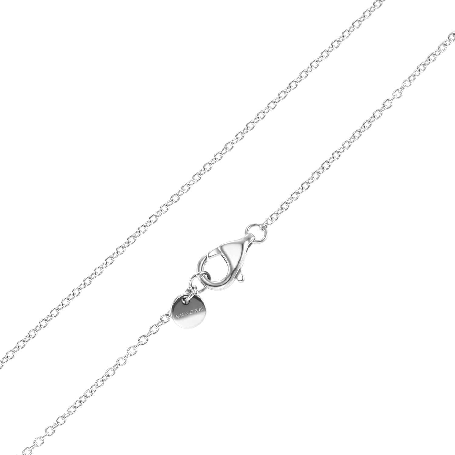 Detalle de Skagen Damen Halskette aus Edelstahl mit Karabiner-Verschluss – Anhänger 16x16 mm