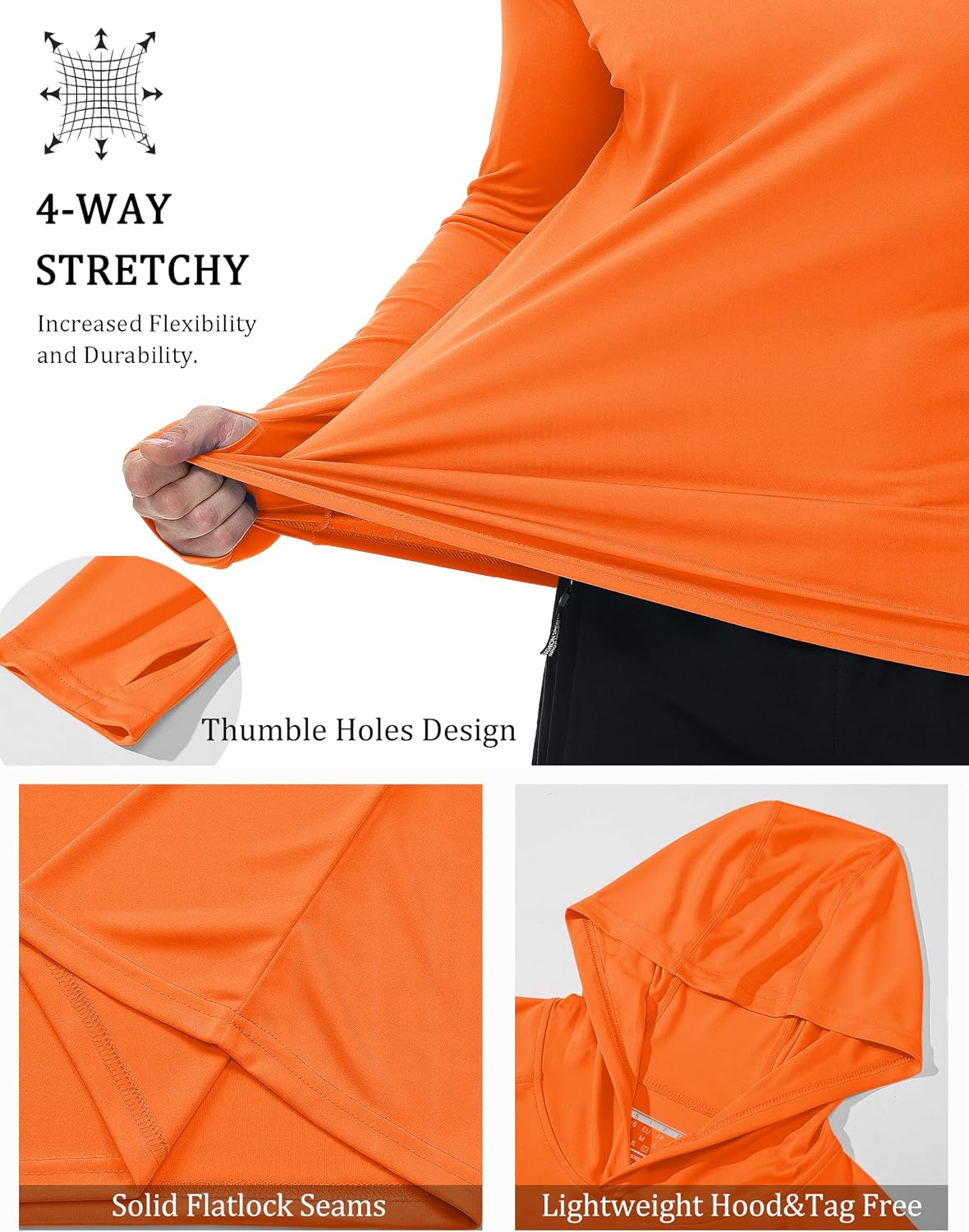 Detalle de MAGCOMSEN Men's Hooded UPF 50+ Sun Protection Long Sleeve Shirt