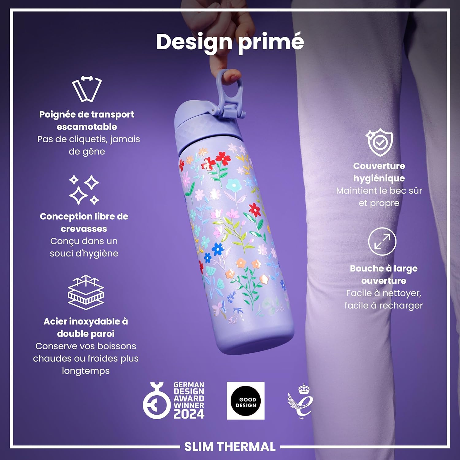 Thumbnail 5 de Ion8 Gourde Isotherme Inox 500 ml – Anti-Fuite, Facile à Ouvrir, Lavable au Lave-Vaisselle