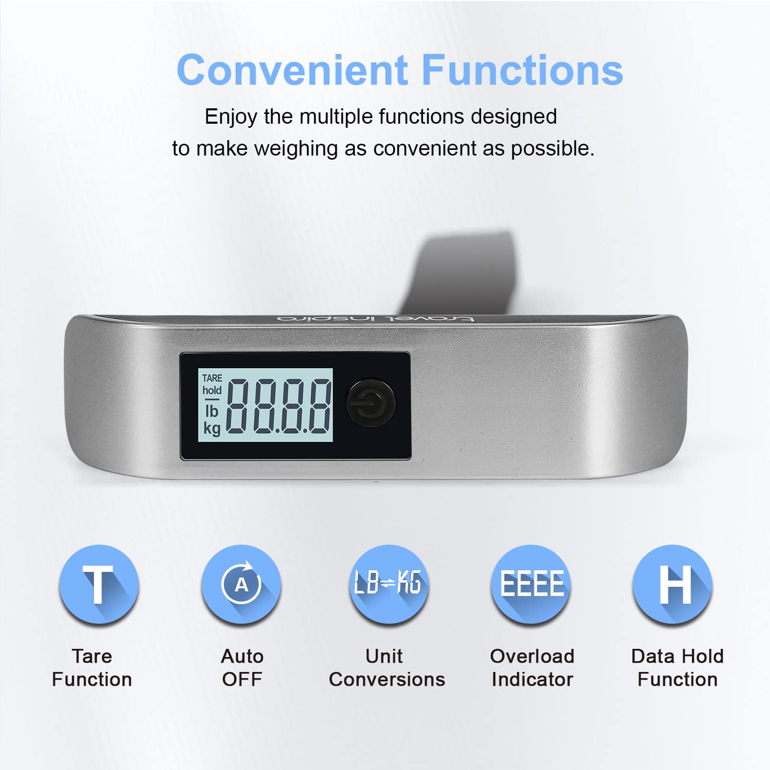 Detalle 2 de travel inspira Luggage Scale — Portable 50kg Digital Luggage Weighing Scale