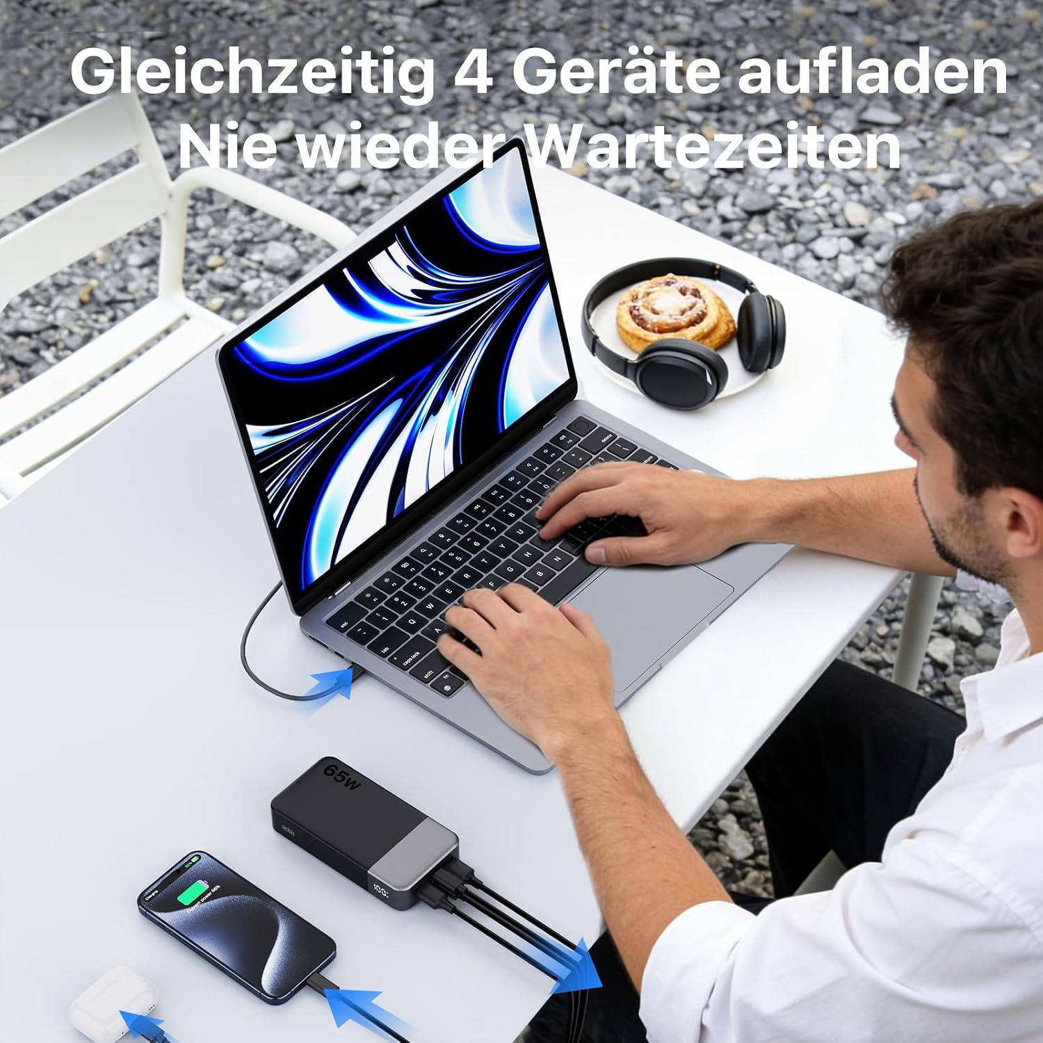 Thumbnail 3 de NOBIS 65W Power Bank 20000mAh – 4 Ports (USB-C + USB-A) mit Digital Display