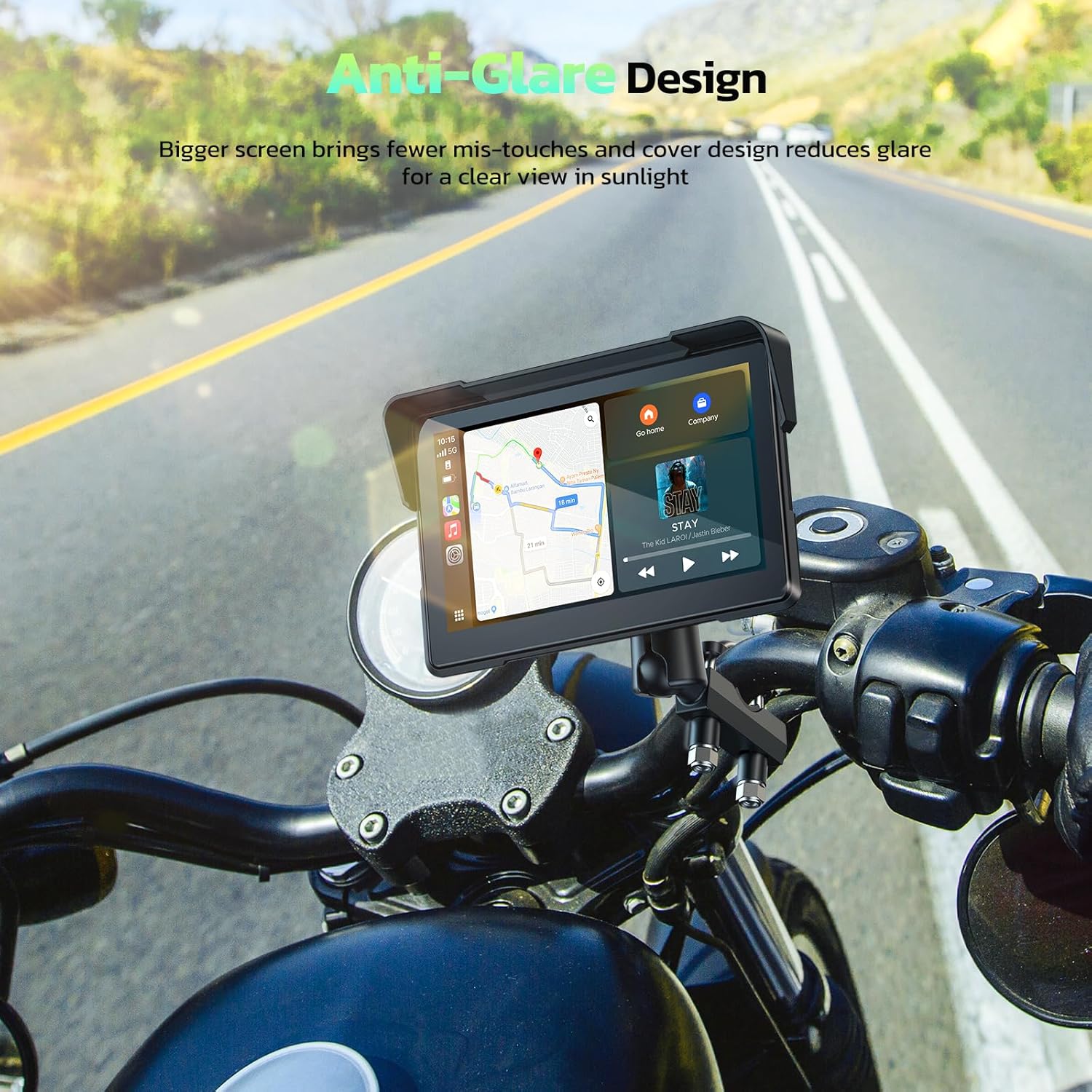 Thumbnail 4 de LAMTTO 7-Inch Wireless CarPlay GPS Navigation System for Motorcycles