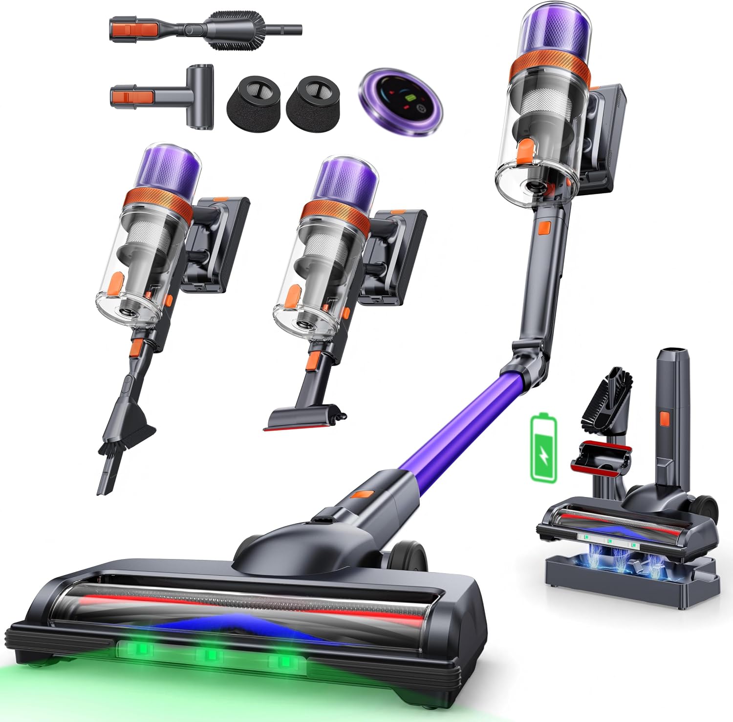 Detalle de INTETURE BP70 Cordless Stick Vacuum, 650W, 55KPa, 270° Flexible Wand
