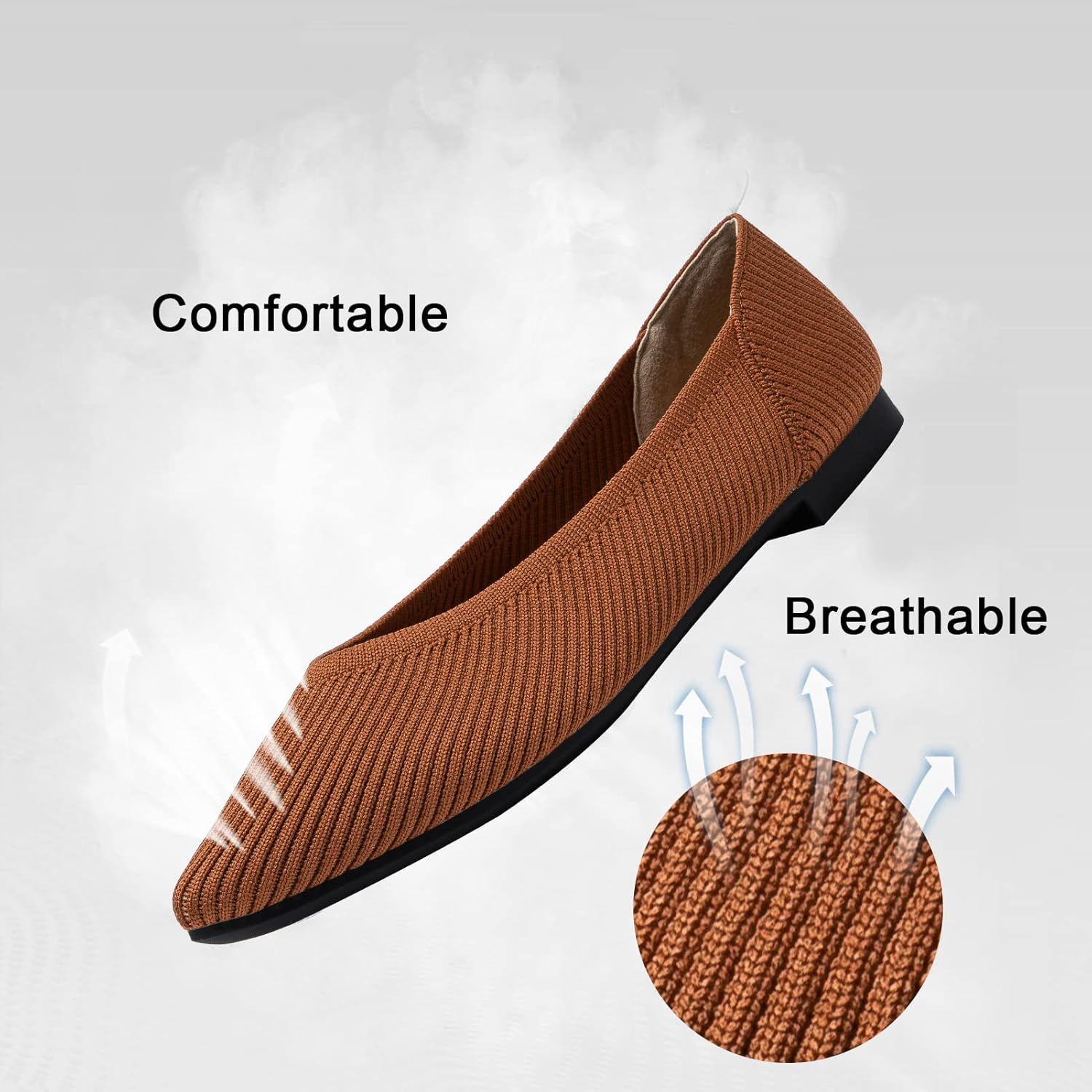 Thumbnail 4 de TINGRISE Women's Pointed Toe Knit Flats 👠