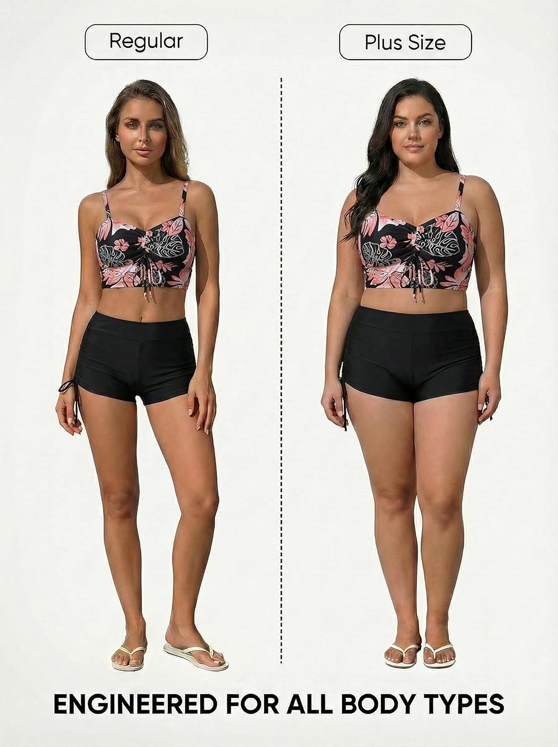 Detalle de Herseas High Waisted Floral Two-Piece Bikini Set with Tummy Control