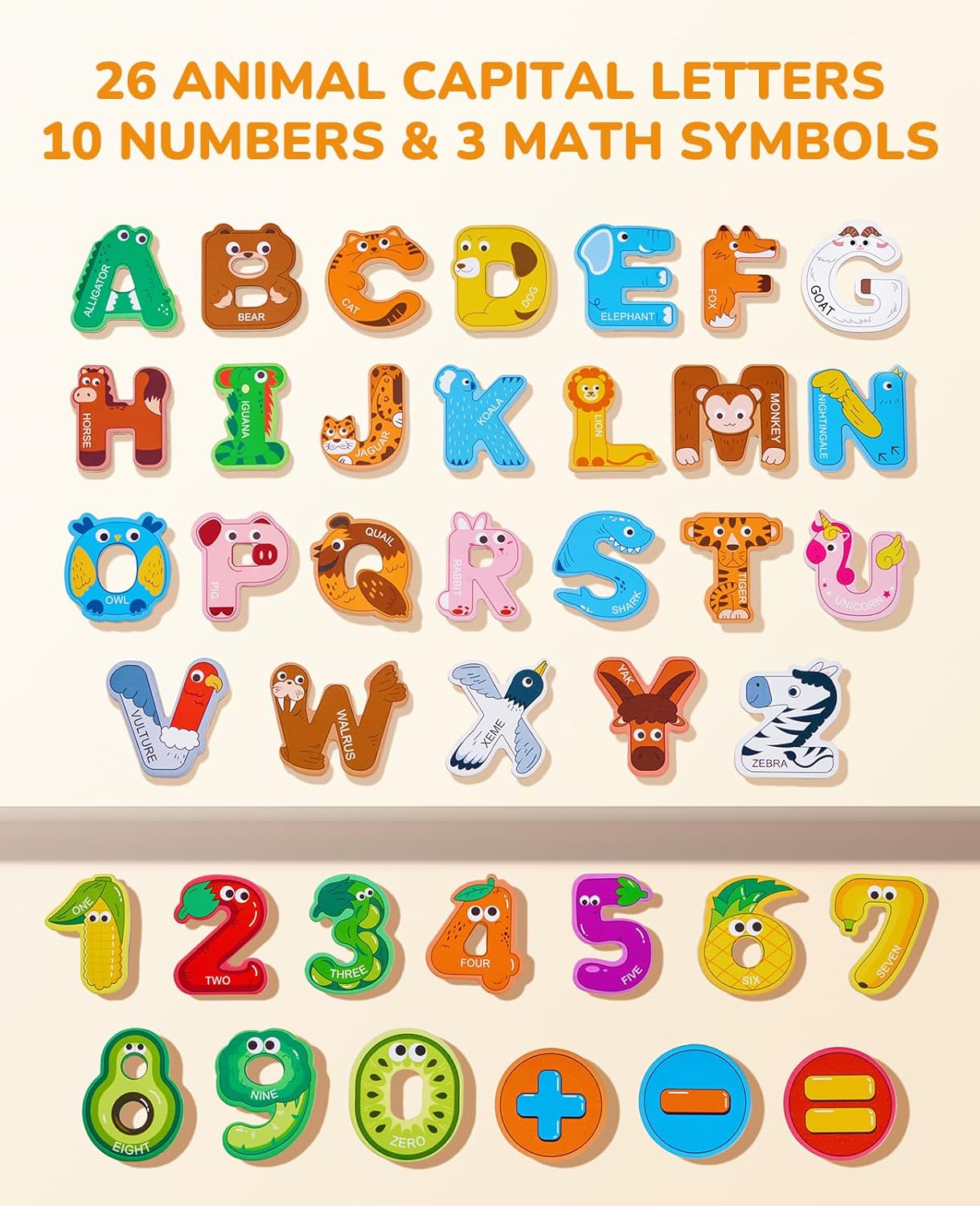 Detalle 2 de JoyCat Wooden Alphabet Magnets 26 letters 🔤