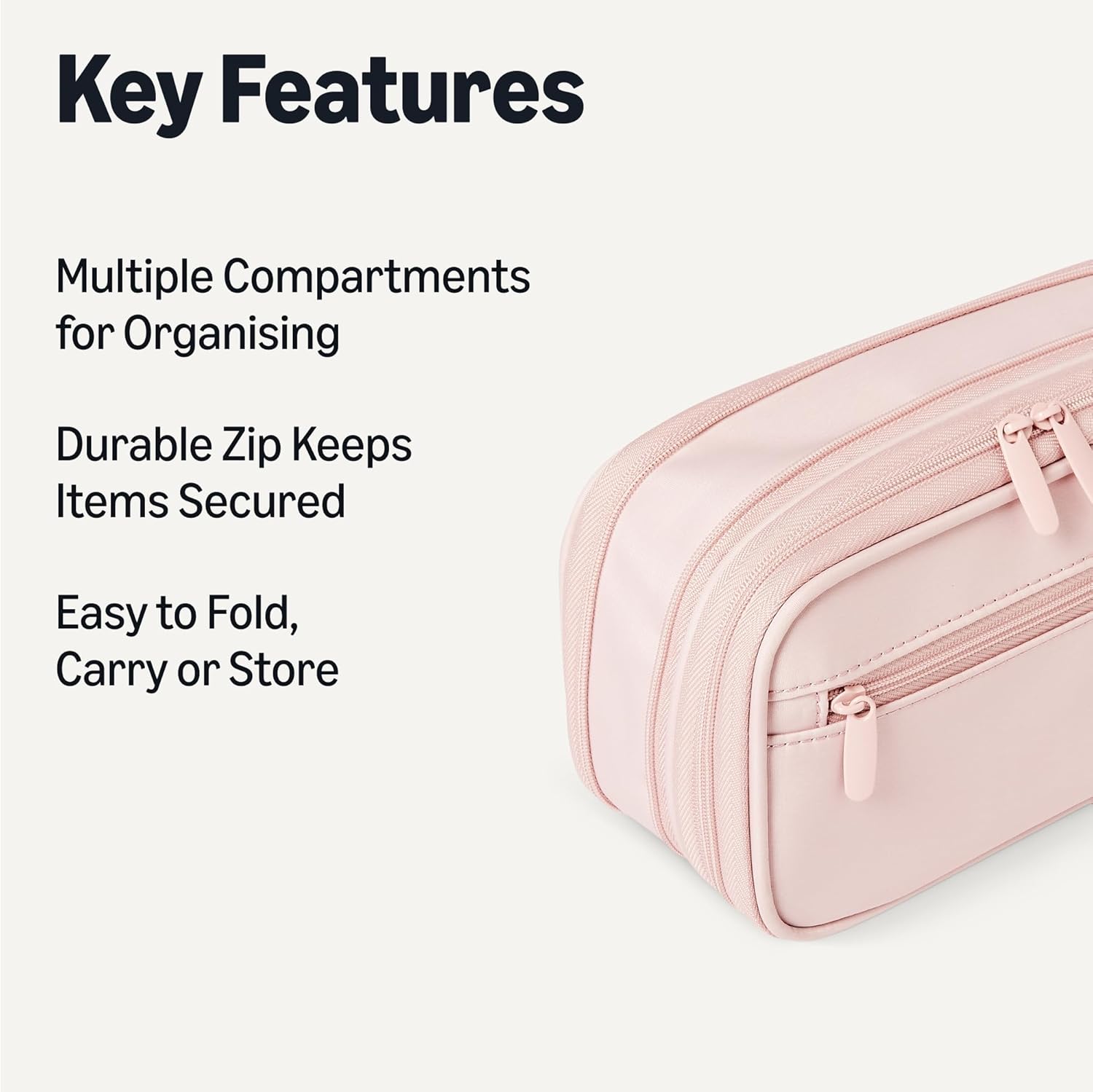 Thumbnail 1 de Amazon Basics Large Capacity Pencil Case with Durable Zipper, Multi-Compartment, Rose Mild
Amazon Basics Large Capacity Pencil Case with…