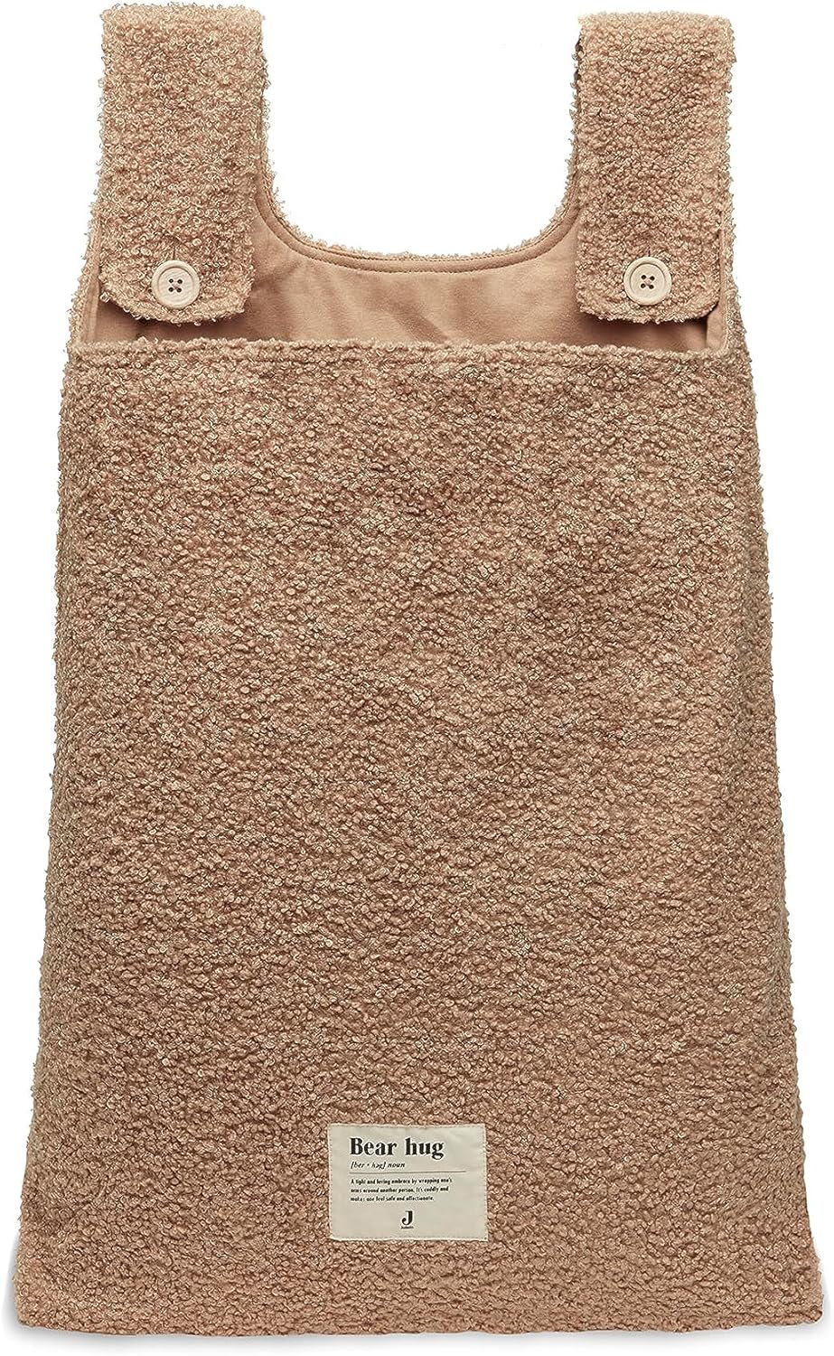 Detalle de Jollein Aufbewahrungstasche Boucle biscuit – 50x40x10 cm, waschbar