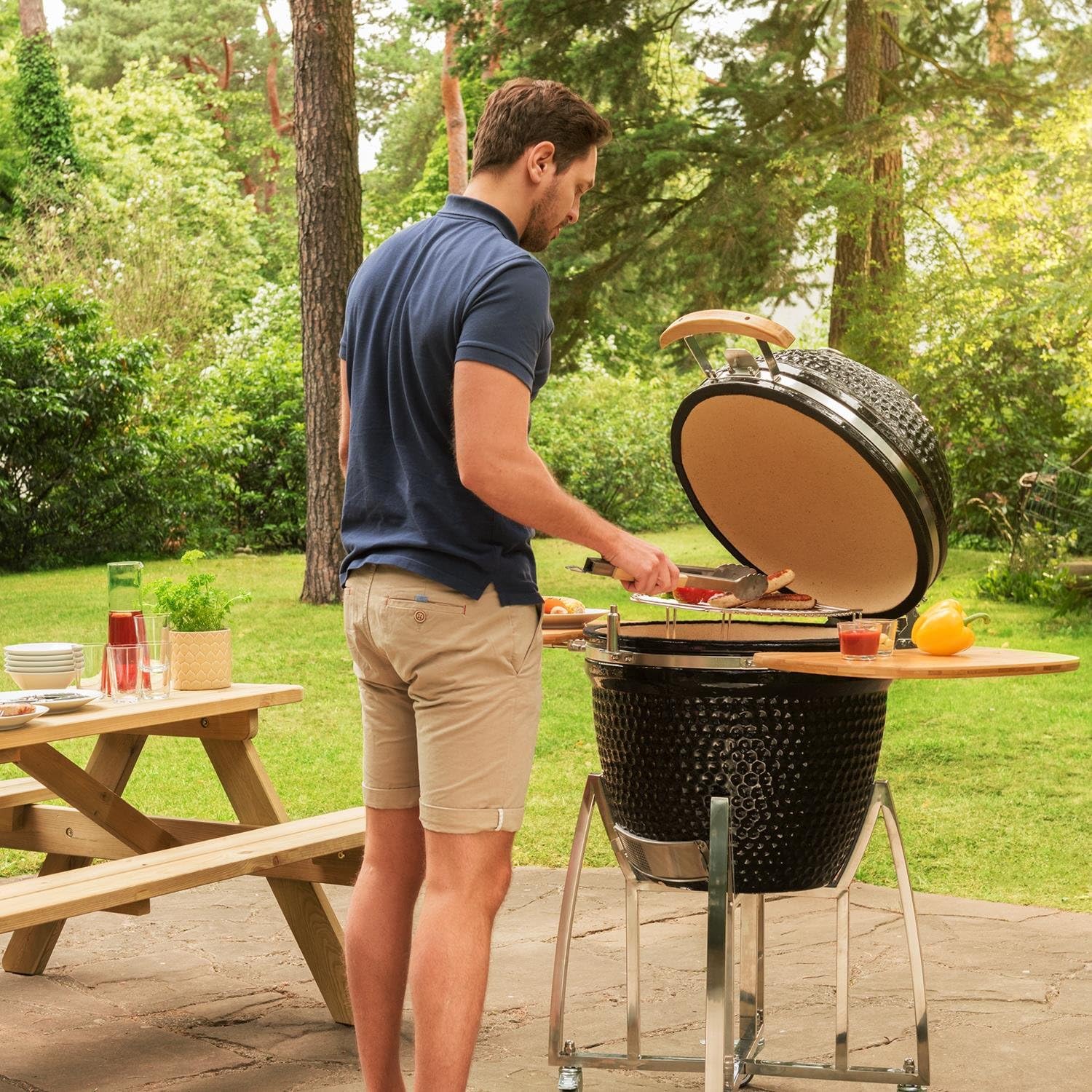 Detalle 2 de Klarstein Kingsize Kamado 10028282 – grill ceramiczny 21 cali, 1600 cm²