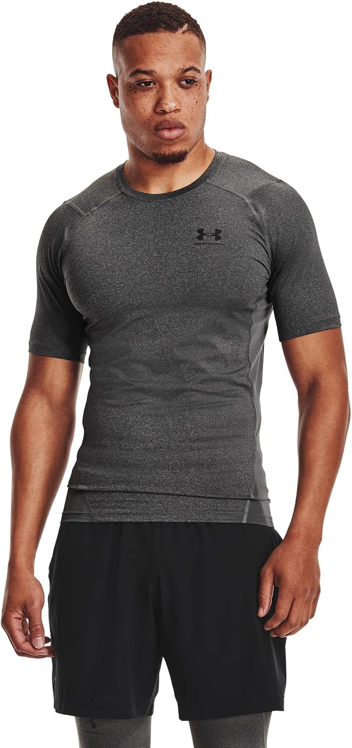 Detalle de Under Armour HeatGear Compression Shirt da uomo – Black/White, M