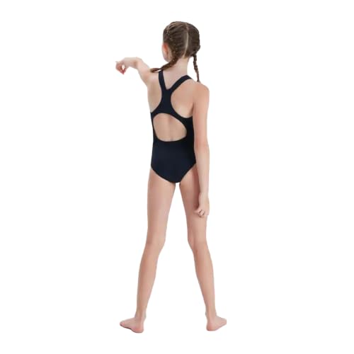 Thumbnail 1 de Speedo Girl's Endurance+ Medalist Swimsuit – Chlorine Resistant, Comfort Fit (True Navy)