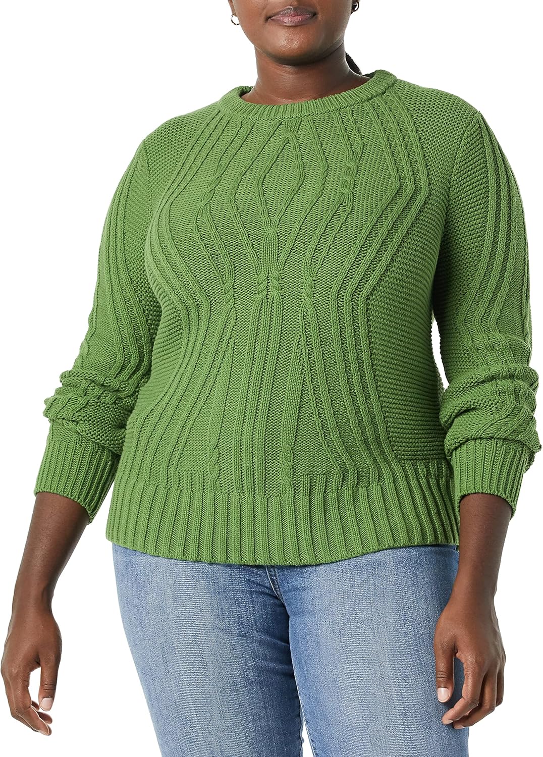 Thumbnail 2 de Amazon Essentials Damen Pullover mit Rundhalsausschnitt und Zopfmuster aus 100 % Baumwolle