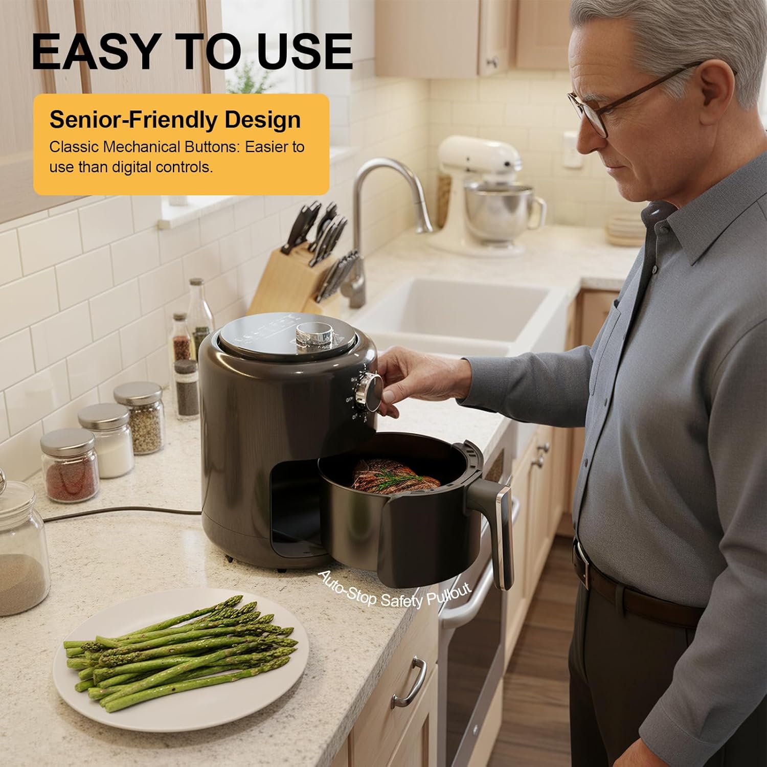 Detalle 2 de Compact Air Fryer Small 2QT — 4-in-1 Mini Airfryer for Quick, Crispy Results