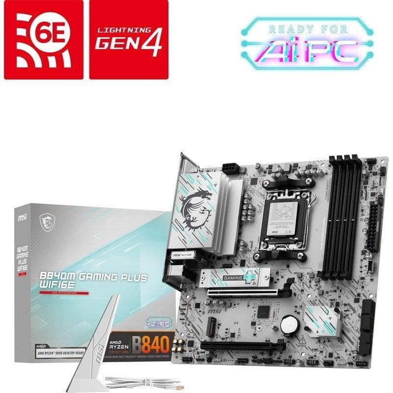 Detalle 2 de MSI B840M GAMING PLUS WIFI6E (AM5) para gaming con WiFi 6E y DDR5