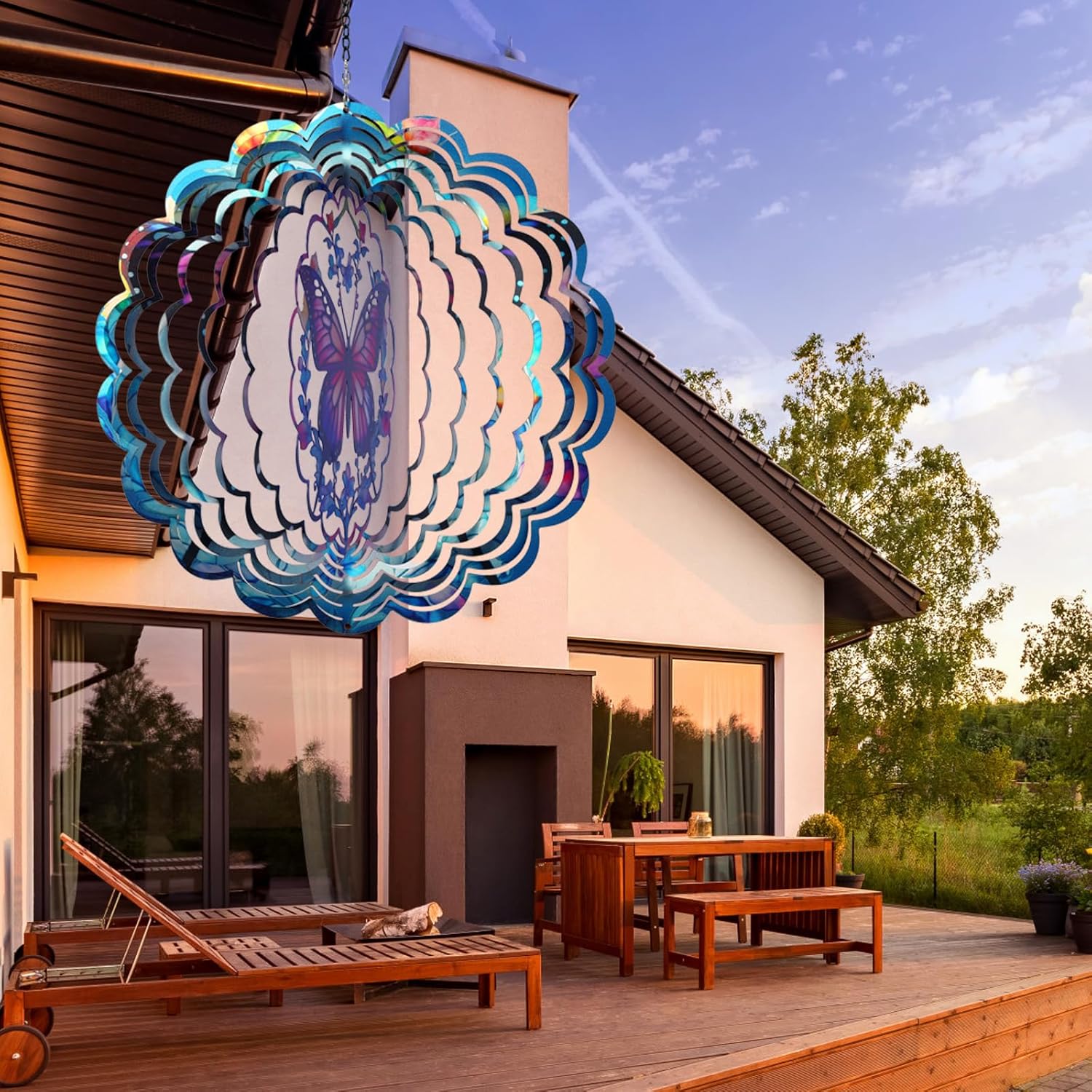 Thumbnail 4 de Cawalap Wind Spinner Butterfly 12" Outdoor 3D Metal Ornament