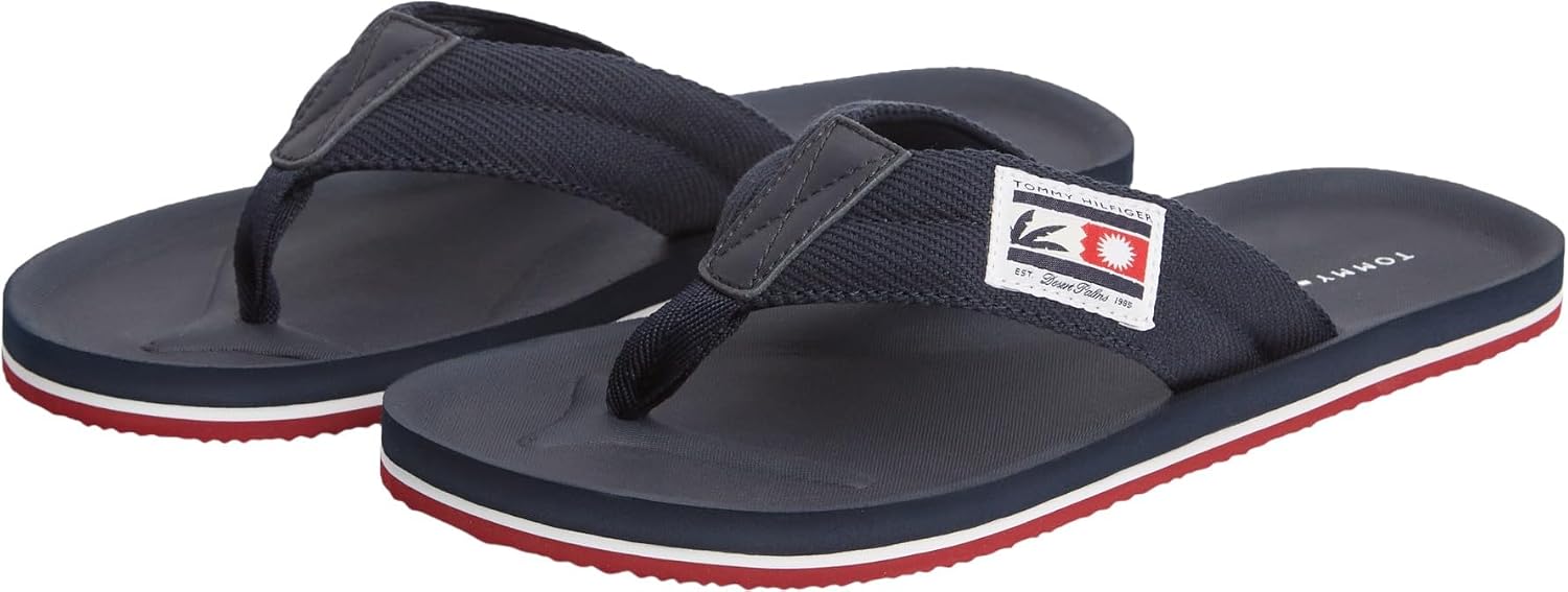 Detalle de Tommy Hilfiger Men's Comfort Patch Beach Sandal Fm0fm05900 Flip Flops