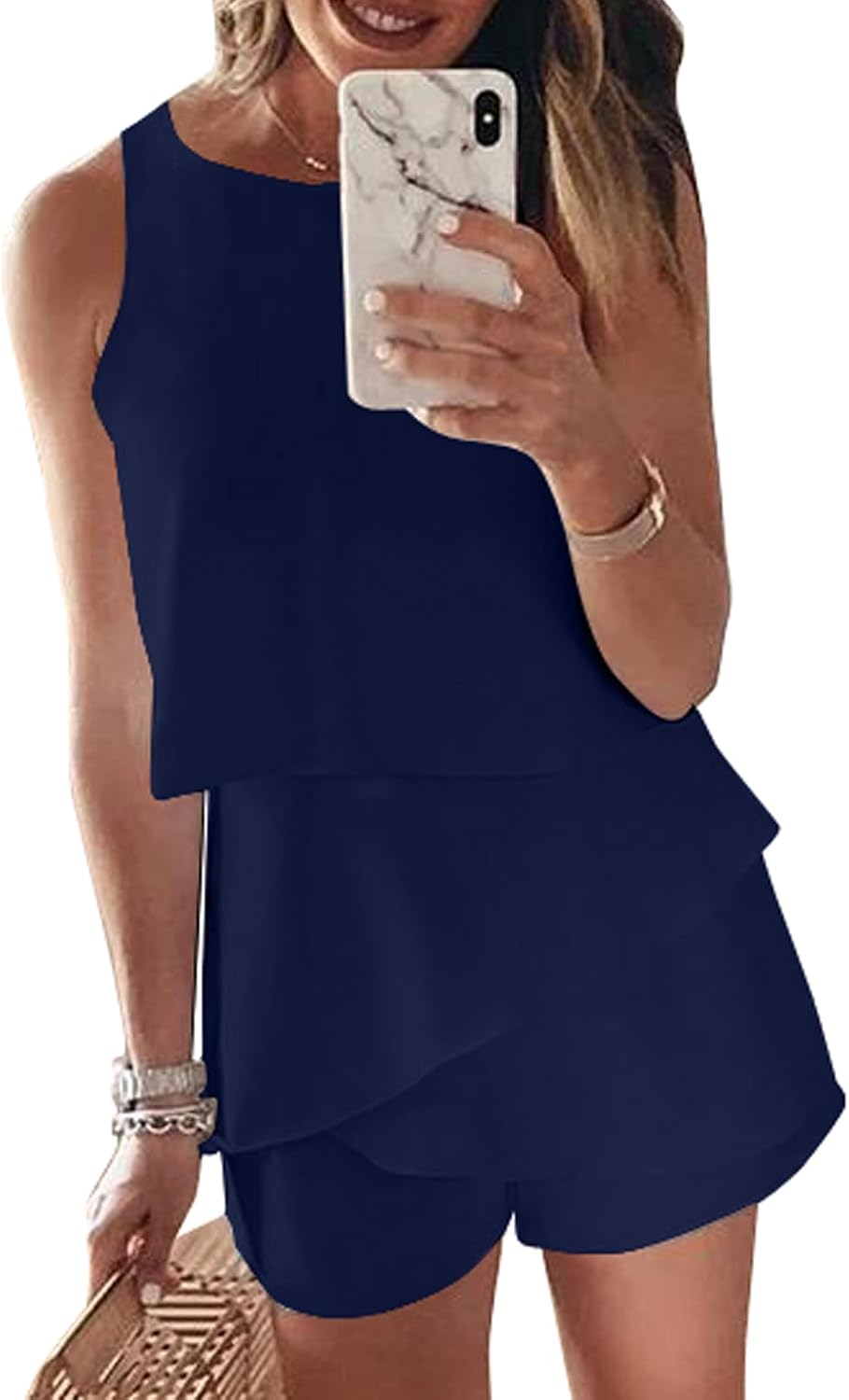 Detalle de Dokotoo Womens Elegants Sleeveless Short Romper — Summer 2025