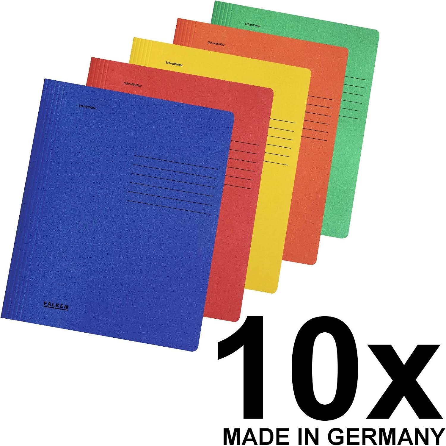Detalle de Falken Cartelline in cartoncino riciclato – 10 pezzi assortiti (DIN A4, Blauer Engel)