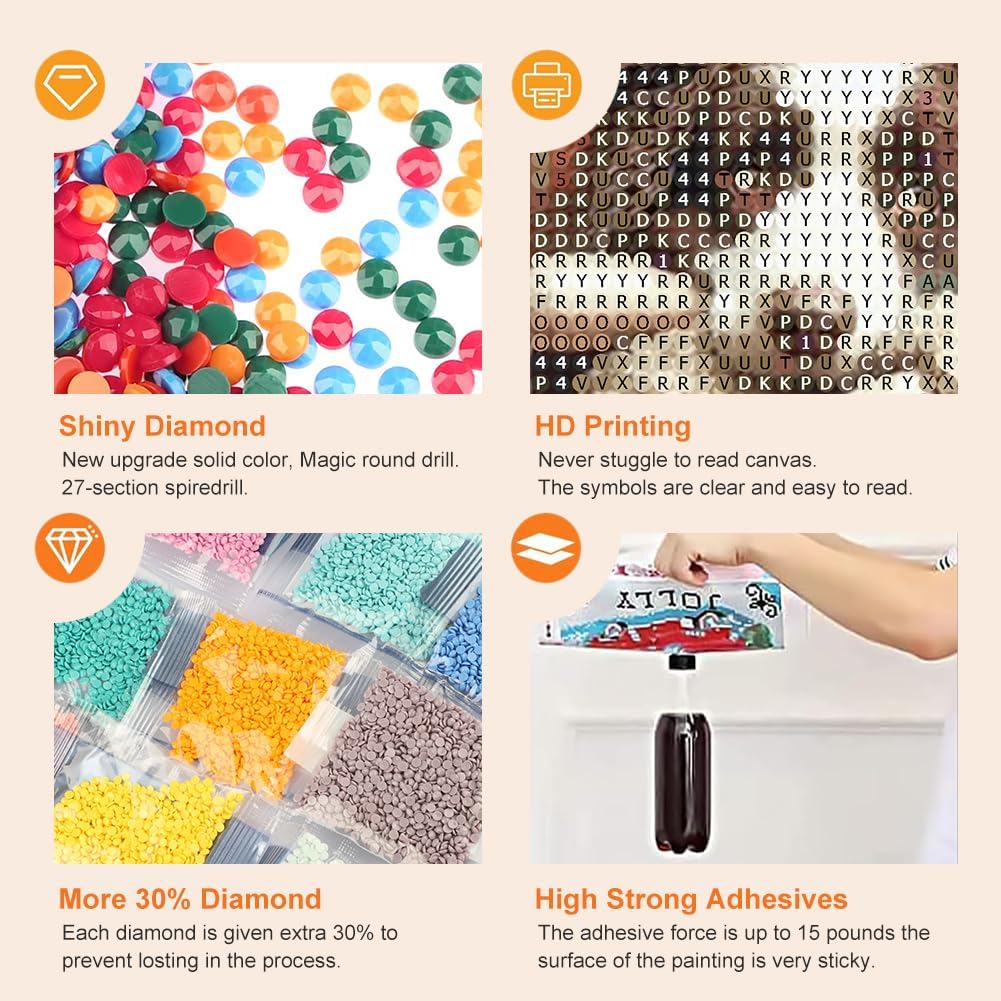 Detalle de Anuver Dog Diamond Painting Kit, 12 x 12 Inch
