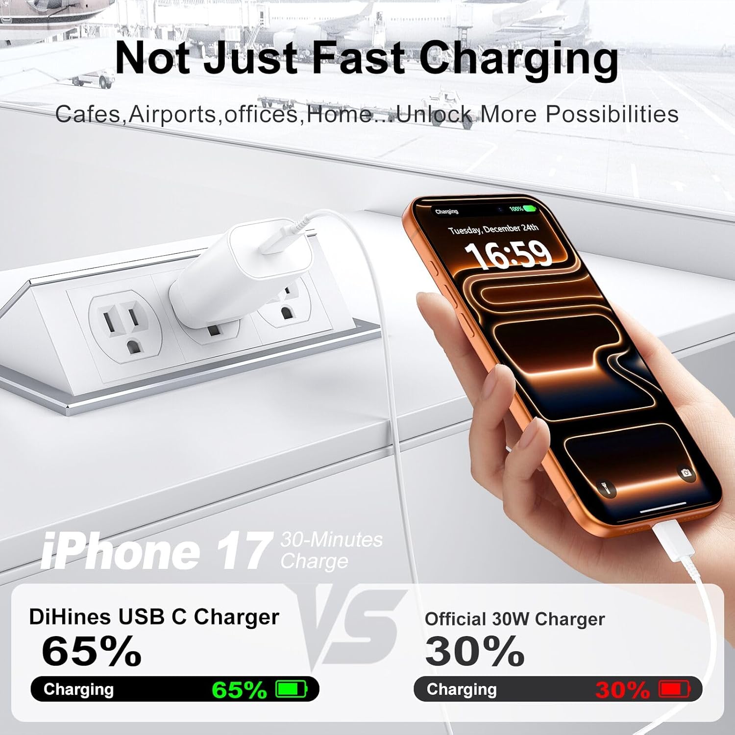 Thumbnail 2 de iPhone 17 30W Fast USB‑C Charger with 10ft Cable