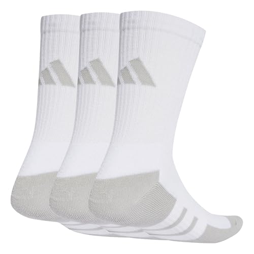 Detalle de adidas Essentials Climacool Crew, calcetines unisex de largo clásico, 3 pares, 42-45
