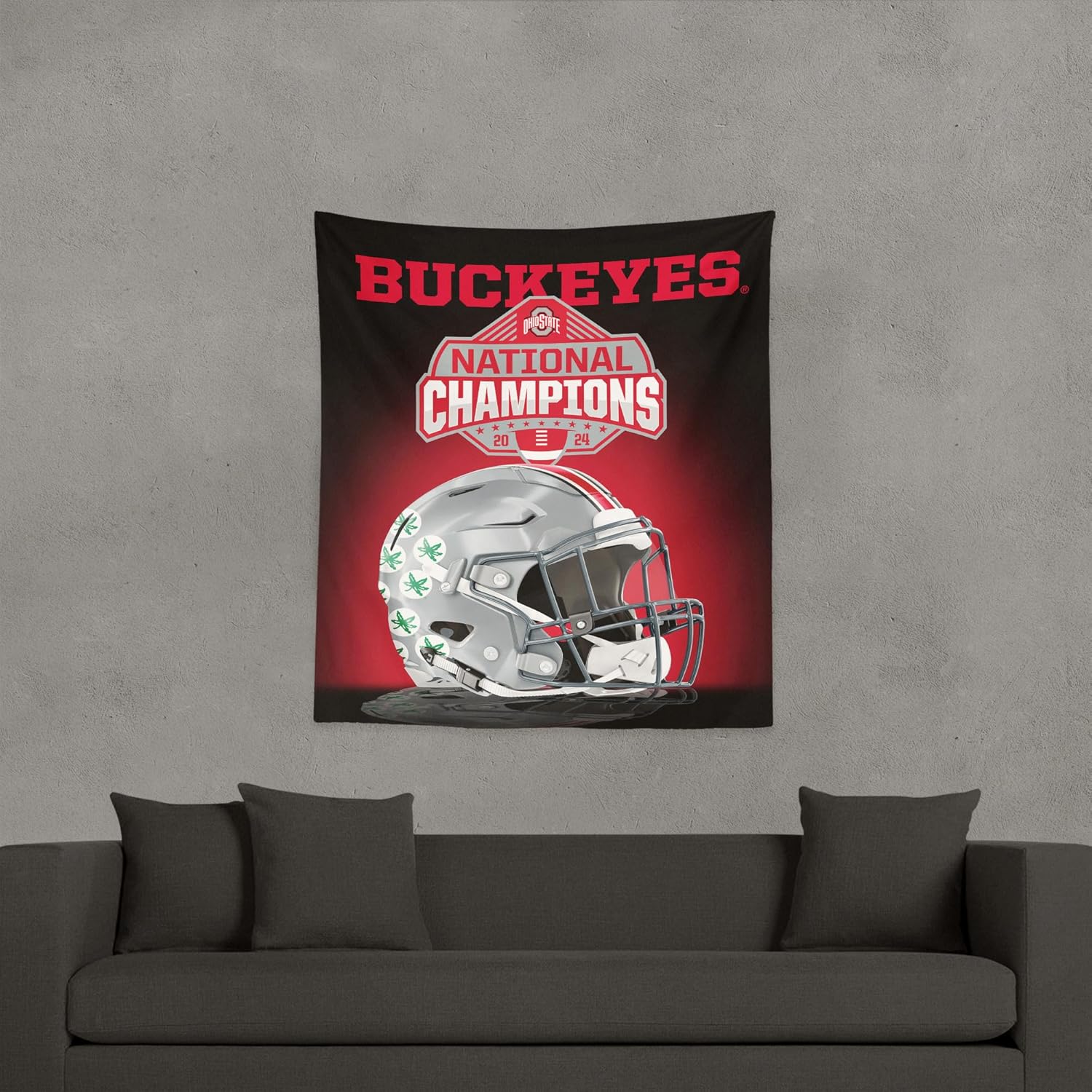 Thumbnail 2 de Northwest 2024 NCAA College Football National Champions Ohio State Buckeyes Wall Hanging Tapestry (34 x 40 in)