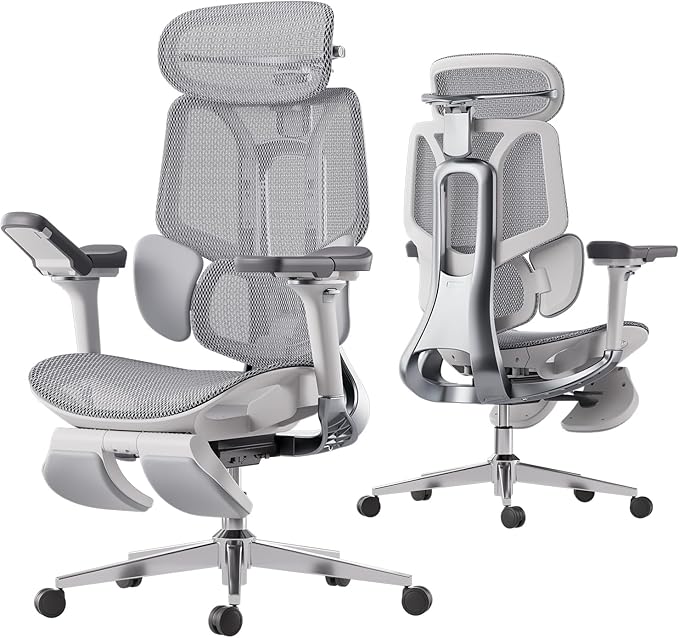 Detalle de Hbada E3 Pro Silla de Oficina Ergonomica 🪑 Con Reposapiés Gris