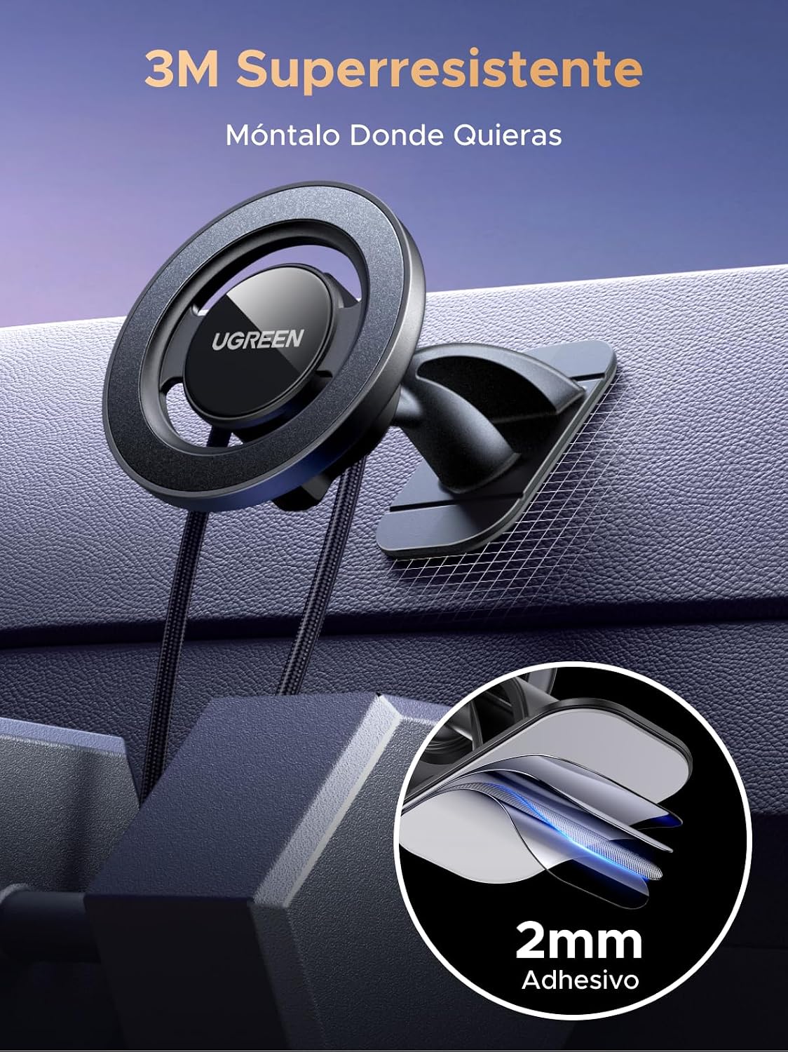 Thumbnail 4 de UGREEN Soporte Móvil Coche MagSafe 2 en 1 Gancho y Base Adhesiva