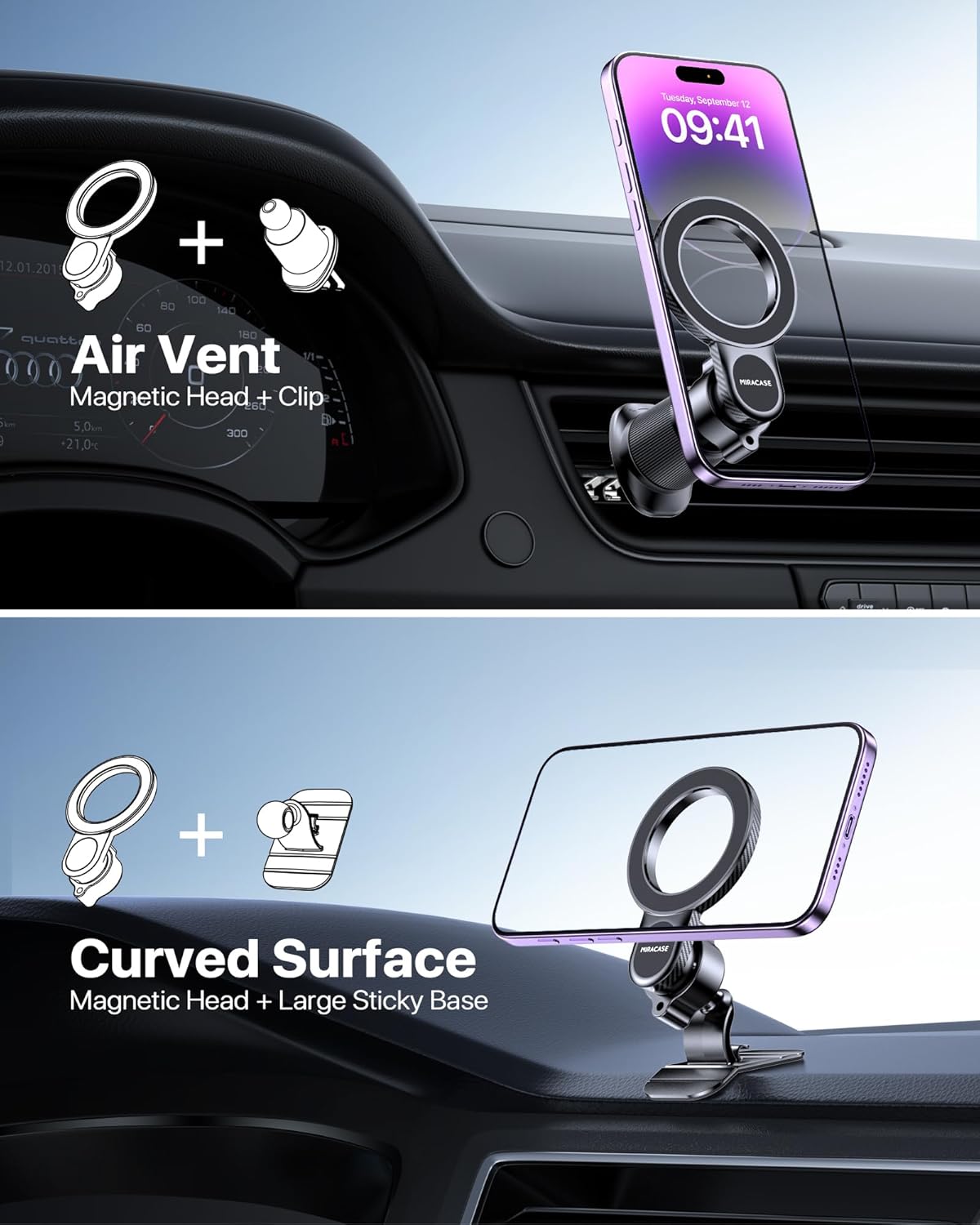 Thumbnail 5 de Miracase MagSafe Car Mount 20-strong magnets