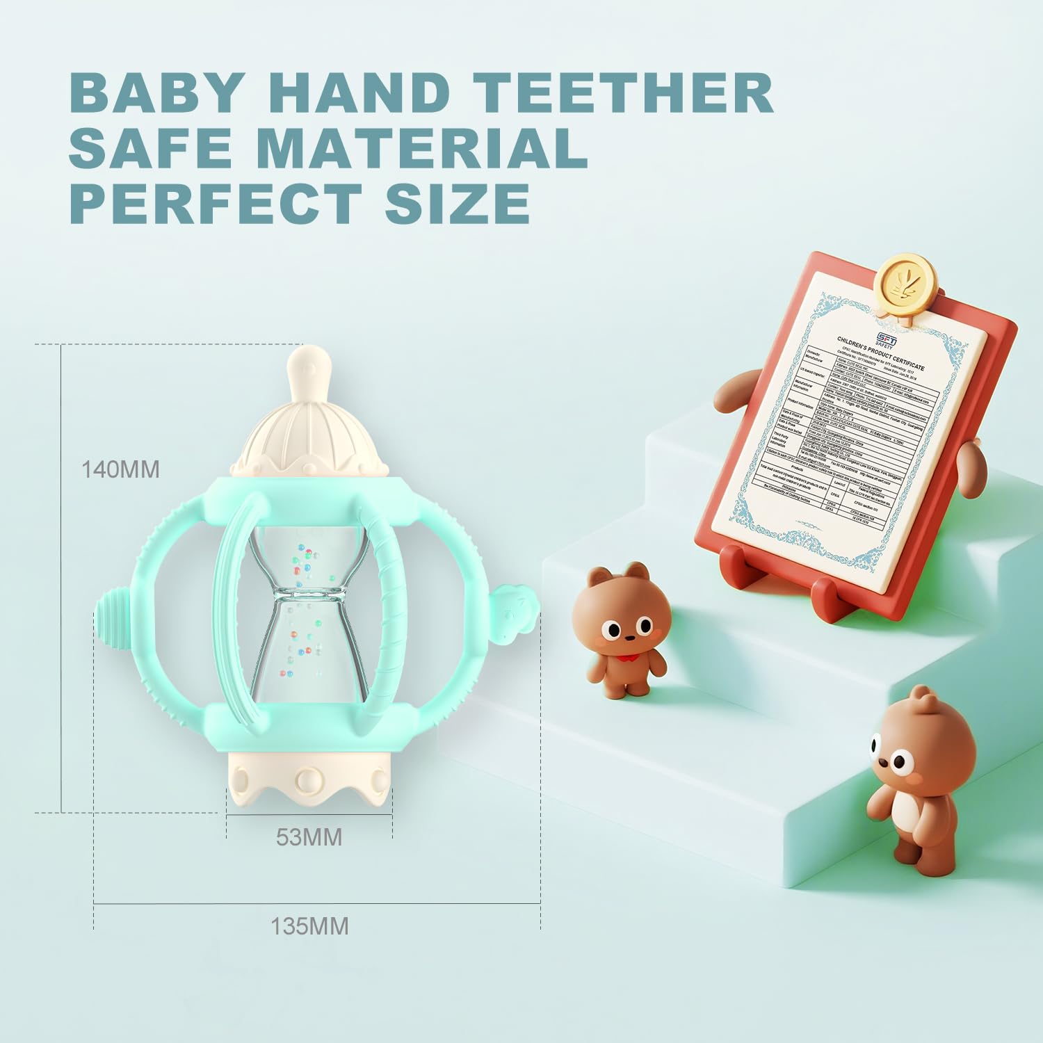 Detalle 2 de KDTOMOY Silicone Baby Teether Rattle