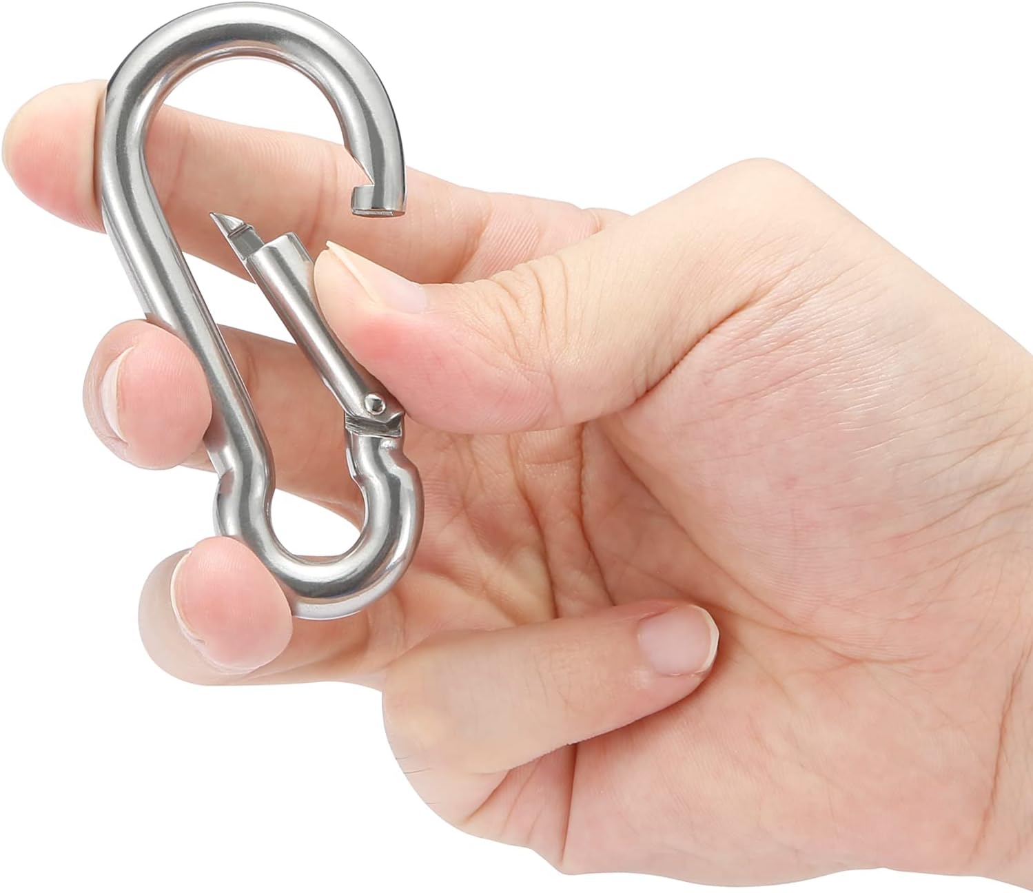 Detalle 2 de sprookber 304 Stainless Steel Spring Snap Hooks, 3.15-Inch, Set of 6