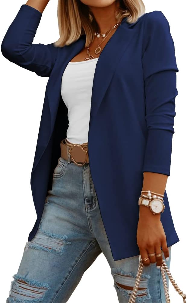 Detalle de Womens Casual Long Sleeve Knit Blazer — Open Front