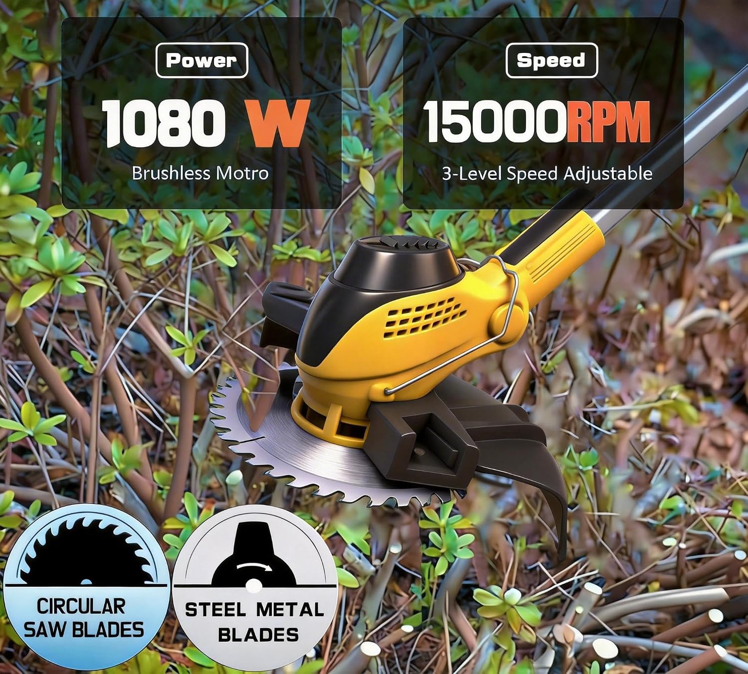 Thumbnail 4 de WeeLun 13-Inch Cordless Strimmer with 2 x 20V 5.0Ah Batteries — 5-Tools-in-1