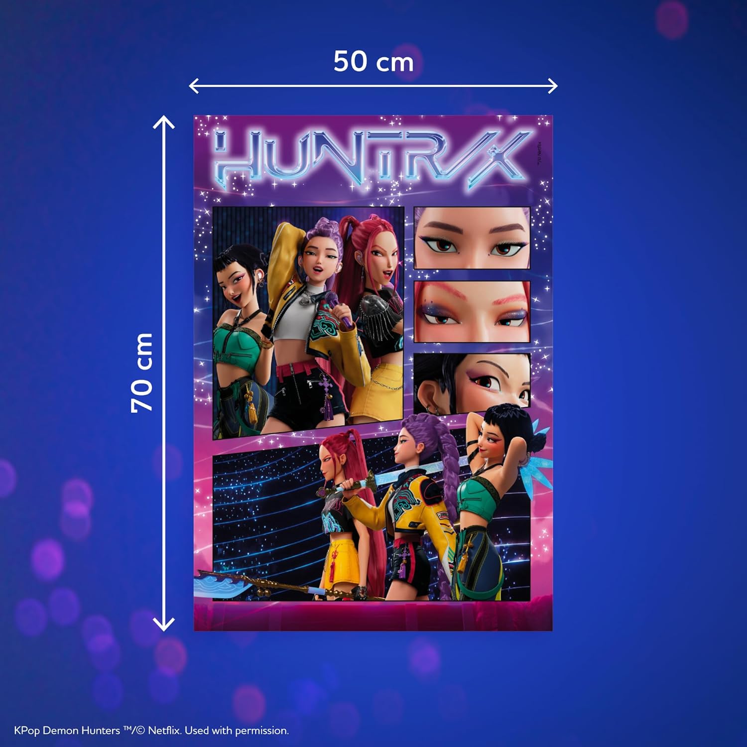 Detalle de Clementoni Puzzle 1000 Pezzi K-pop Demon Hunters – Illustrazione esclusiva, 70x50 cm, Made in Italy