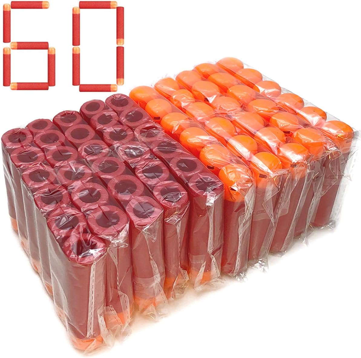 Detalle de Airlab TOY-60red Mega-pilar, 60 röda skumpilar för N-Strike Mega