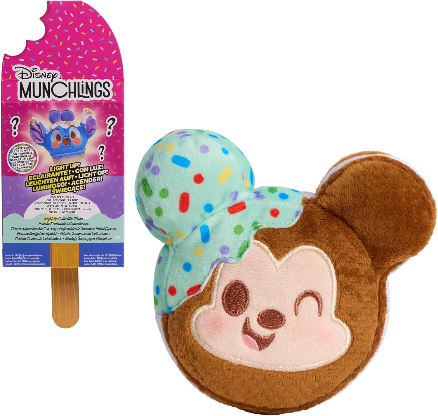 Detalle de Just Play Disney Munchlings Light-Up-Plüschspielzeug mit Duft (11,4 cm) – zum Sammeln