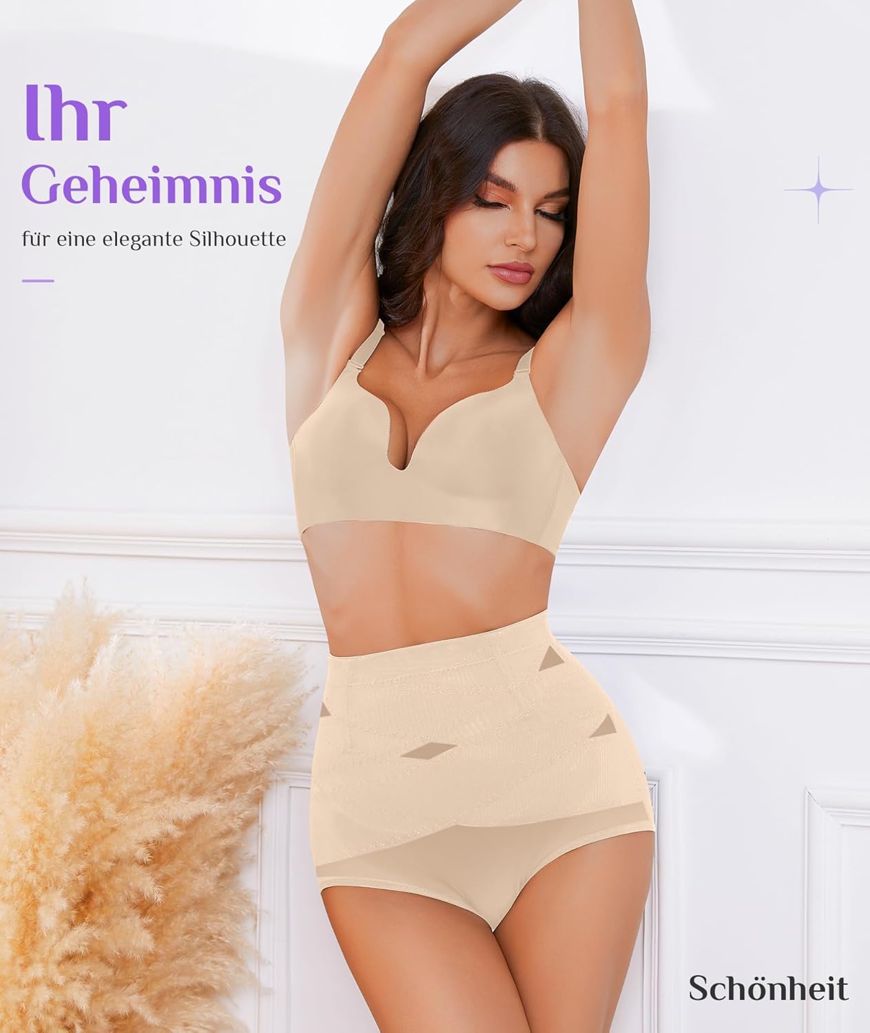 Detalle de YADIFEN Damen Shapewear Bauchweg Hochtaillierte Miederhose – Figurschmeichler mit komfortablem Mesh