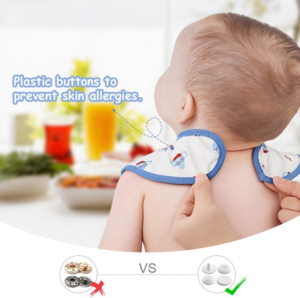 Thumbnail 2 de Bavaglini Neonato Impermeabili Aolso con Tasca – Set da 7 Bavaglini Lavabili per Poppate da 6 Mesi a 3 Anni