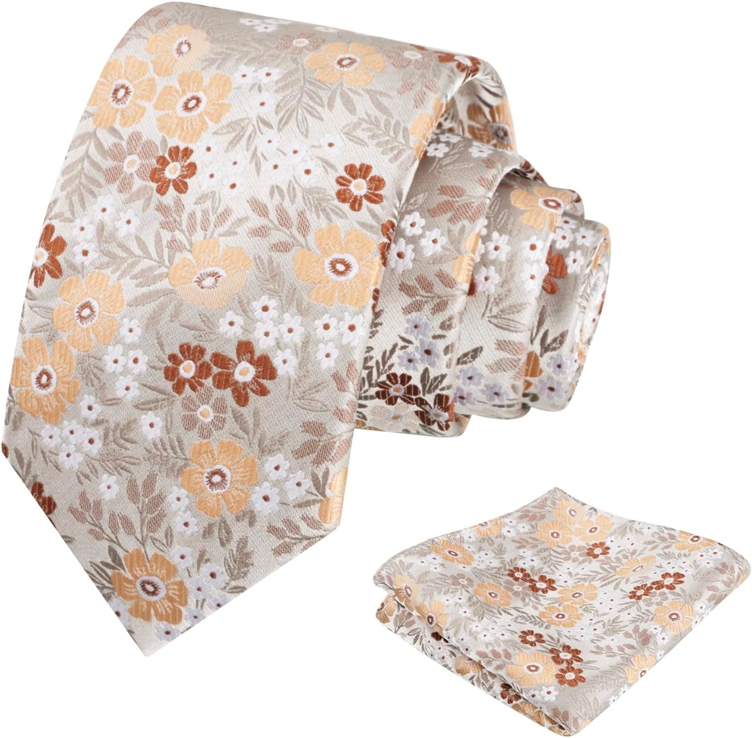 Thumbnail 4 de Alizeal Floral 8cm Tie with Pocket Square Set – 100% Polyester, 8x150cm Tie and 24x24cm Square