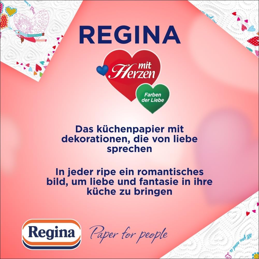 Thumbnail 1 de Regina mit Herzen Haushaltstücher – 32 Rollen-Packung, 43 Blatt pro Rolle, 3-lagig, FSC