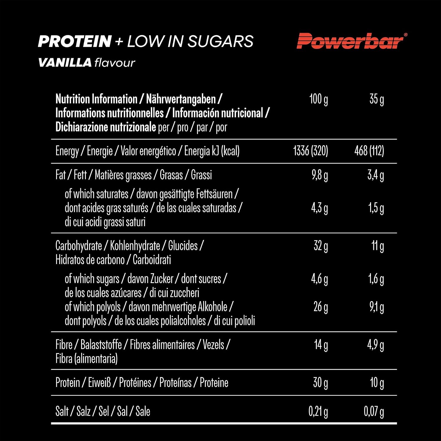 Detalle 2 de Powerbar Protein Plus Vanille 30×35 g Riegel