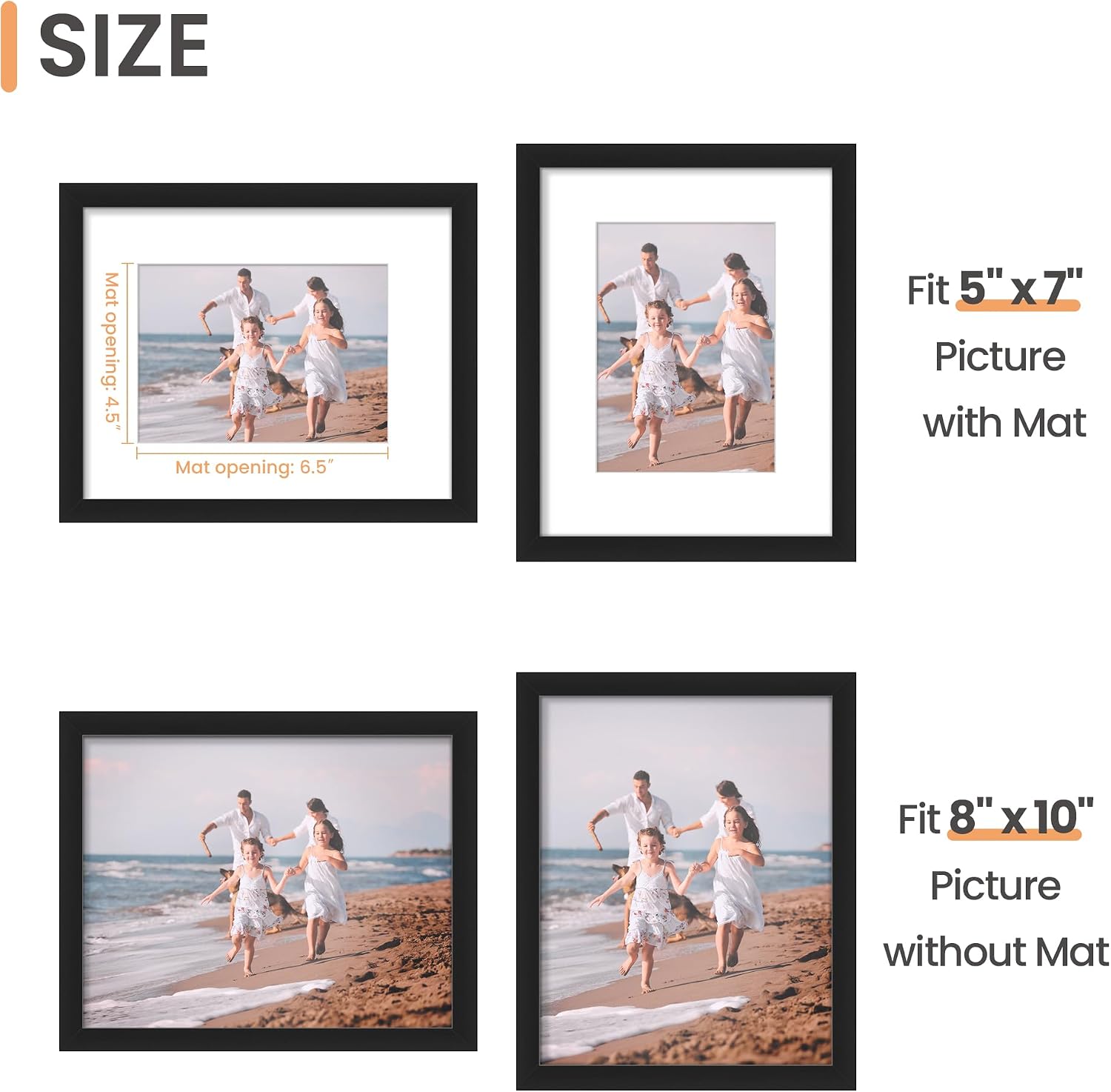 Thumbnail 2 de upsimples 8x10 Picture Frame with Mat