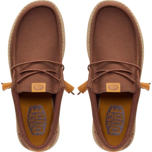 Detalle de HEYDUDE Men Wally Canvas Brown Casual Moccasin 47 EU