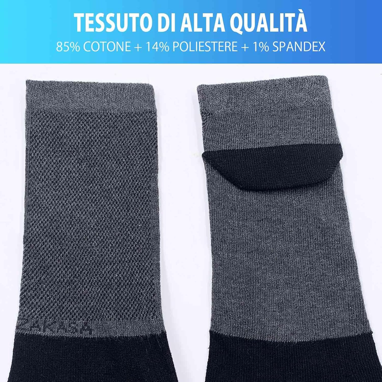 Thumbnail 2 de PUTUO Calzini sportivi corti con dita separate (cinque dita) da uomo, cotone traspirante – 5 paia